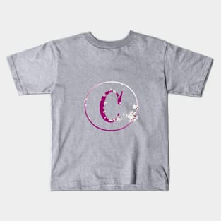 Monogram fairy flowers, letter C Kids T-Shirt